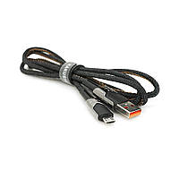 Кабель iKAKU KSC-192 GEDIAO zinc alloy charging data cable series for micro, Black, длина 1,2м, 3,2А, BOX p