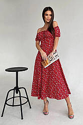 Літня сукня довга в корсетному стилі квіткового забарвлення 42-44 46-48