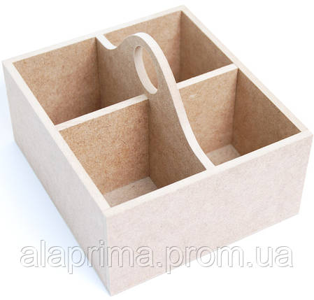Скринька для чаю, 4 комірки, МДФ, 18х16х12,5см, ROSA TALENT, фото 2