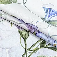 Льон костюмний принт дзвоники синьо-фіолетовий (150см пог.м) 185794