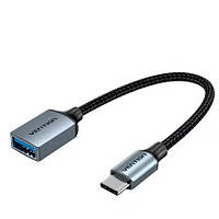 Кабель цифровий Vention USB Type-C - OTG USB 3.0 AF 0.15 м Black (CCXHB)