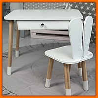 Универсальный яркий детский столик с ящиком, комплект яркой мебели столик и стульчик для обучения и рисования