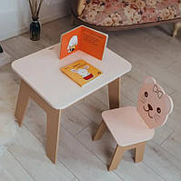 Дитячий стіл Стіл із шухлядою та стільчик для навчання, малювання, гри столик для дітей