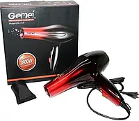 Фен мощный для укладки волос Gemei GM-1719 красный 1414