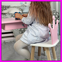 Дитячий яскравий стіл із дерева зі стільчиком, універсальний набір красивих меблів для занять та навчання дитині Варіант 3