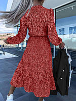 Женское романтичное длинное платье миди на запах (черный, красный, голубой); размер: 42-44, 46-48, 50-52