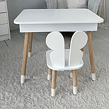 Стіл і стілець із нішею для дитини та малюка, комплект дерев'яної яскравої дитячої меблів для занять творчості, фото 10