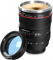 Кружка термос в виде объектива от фотоаппарата EF 24-105, Термокружка объектив 350 мл, Термо чашка с