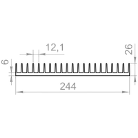 Алюминиевый радиаторный профиль 244х26 без покрытия