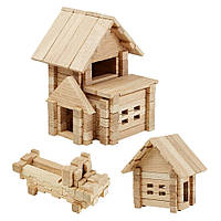 Конструктор деревянный Домик с гаражом Igroteco 900118 75 деталей KA, код: 8074110