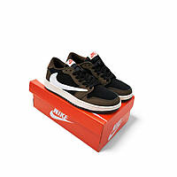 Чоловічі кросівки Nike Air Jordan 1 Retro Low x Travis Scott "Cactus Jack" коричневі