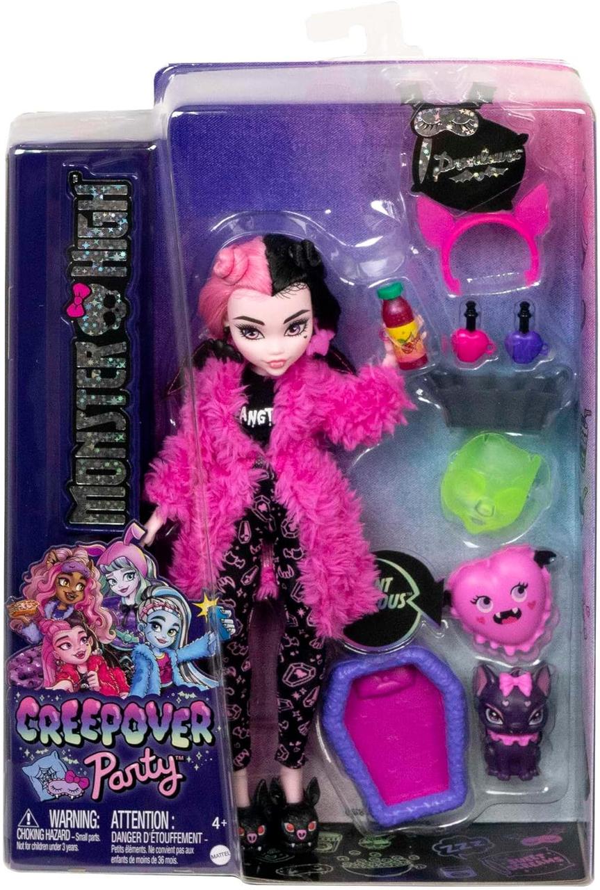 Лялька Монстр Хай Дракулора Лячна піжамна вечірка Monster High Draculaura Creepover Party Set HKY66