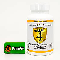 Комплекс для зміцнення імунітету California Gold Nutrition Immune 4 60 кап. (Цинк + Вітамін C + D3 + селен)