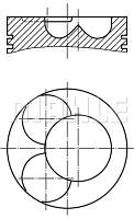 Поршень, комплект AUDI/SKODA/VW A4,Octavia,Superb,Caddy 2,0TDI 04-10 (3-4циL), MAHLE (0280702)