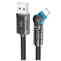 Дата-кабель Hoco U118 USB-A (тато) - Lightning (тато), 1.2m Black