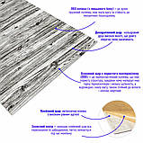 Самоклеюча 3D панель 19600x700x3мм Дерево Зебра SW-00001475, фото 3