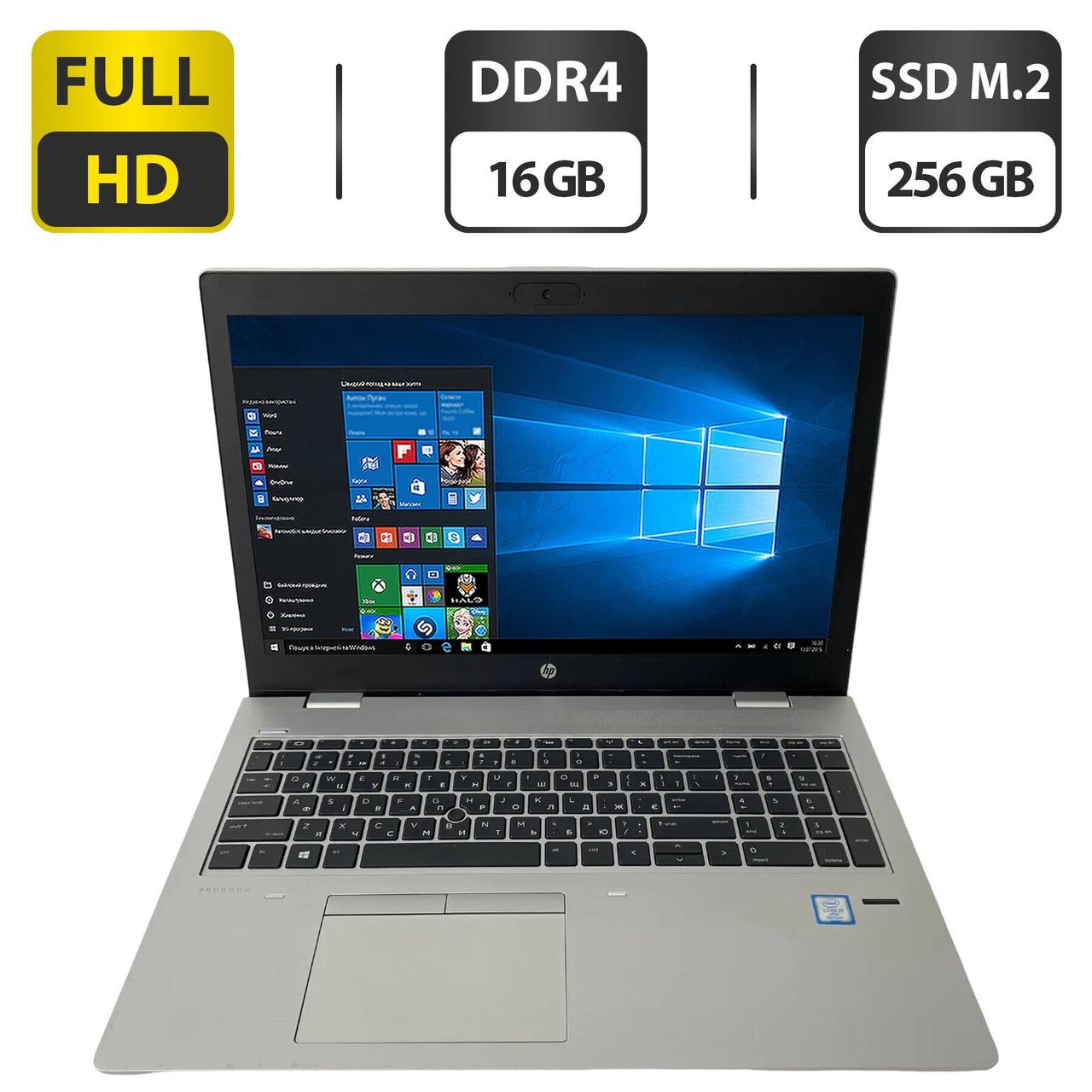 Ноутбук Б-клас HP ProBook 650 G4/ 15.6" (1920x1080)/ Core i7-8850H/ 16 GB RAM/ 256 GB SSD/ UHD 630