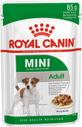 Royal Canin Mini Adult в соусе, 9+3 шт - фото 1 - id-p2181307786