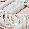 Кокон позиціонер для сну немовлят SEI DESIGN бавовна 88х60х12 см гніздечко натуральна тканина антиалергенний, фото 6
