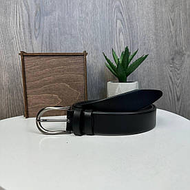 Класичний жіночий шкіряний ремінь чорний, пояс натуральна шкіра