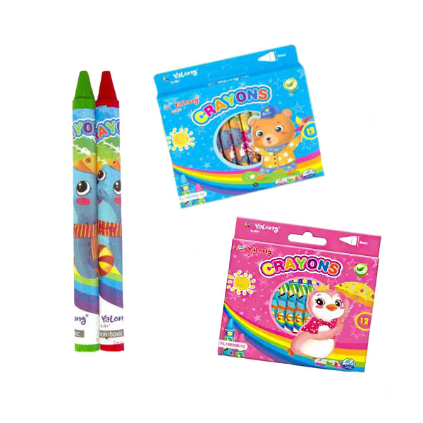 Набір воскових олівців 12 кольорів, дитячий набір для малювання, кольорові олівці, малювання (VN62116)