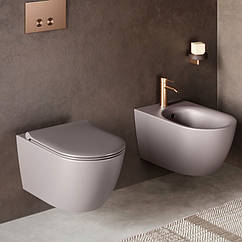 Кавовий підвісний унітаз Catalano Sfera tortora satinato Tonalita 0511550032