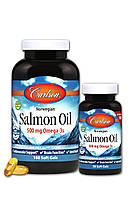 Норвезький Лососевий Жир, 500 мг, Norwegian Salmon Oil, Carlson, 180+50 желатинових капсул