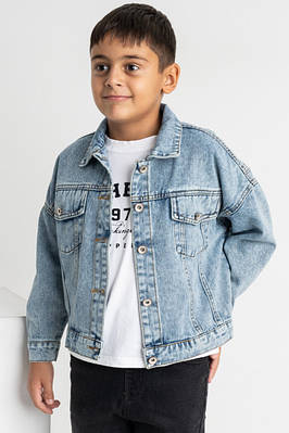 Піджак дитячий для дівчинки джинсовий блакитного кольору уп.5 од. 176841T Безкоштовна доставка