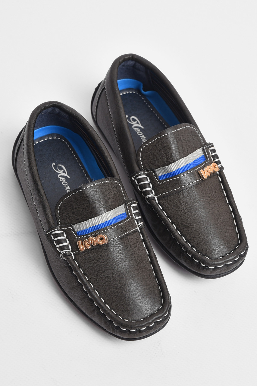 Мокасини дитячі для хлопчика темно-сірого кольору 176656T Безкоштовна доставка, фото 1