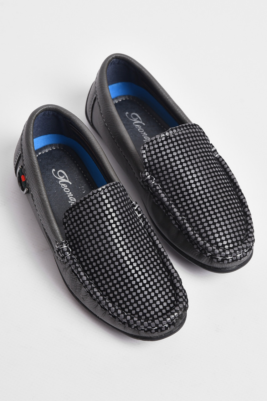 Мокасини дитячі для хлопчика темно-сірого кольору 176659T Безкоштовна доставка, фото 1