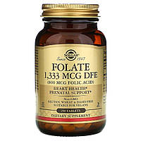 Фолат (В9) 800 мкг, Folic Acid, Solgar, 250 таблеток
