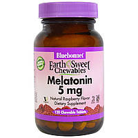 Мелатонин 5мг, Вкус Малины, Earth Sweet Chewables, Bluebonnet Nutrition, 120 жев. табл. LP, код: 2336416