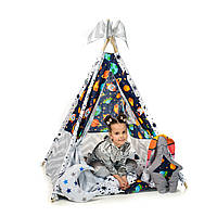 Вигвам детская игровая палатка Kospa Звезды 160х115х115 см Разноцветный GG, код: 8244863