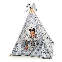 Вигвам детская игровая палатка Kospa Мишки 160х115х115 см Silver GG, код: 8244868