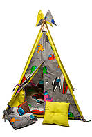 Вигвам детская игровая палатка Kospa Амонг Ас 160х115х115 см Серый GG, код: 8244963