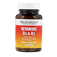 Вітаміни D3 і K2, Vitamins D3&K2, Dr. Mercola, 30 капсул