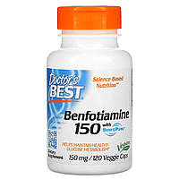 Бенфотіамін, Benfotiamine 150, Doctor's Best, 150 мг, 120 капсул