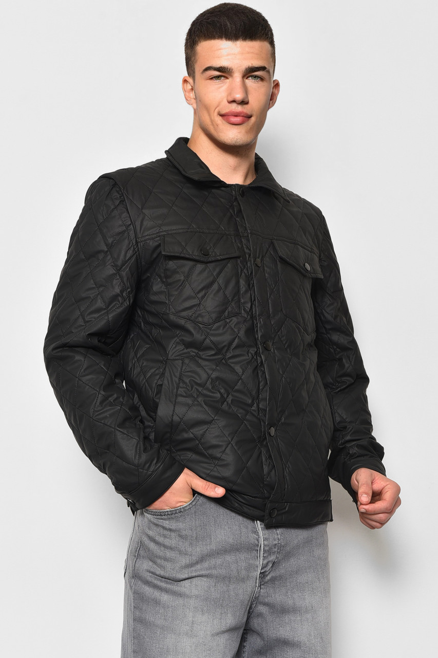 Куртка чоловiча демicезонна чорного кольору 177102M