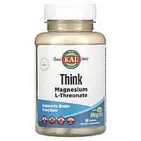 Магний L-Треонат, Think Magnesium L-Threonate, KAL, 60 таблеток