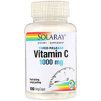Вітамін C Двофазного вивільнення, Vitamin C, Solaray, 1000 мг, 100 капсул
