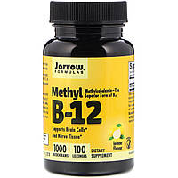 Метил B-12 зі смаком лимона, 1000 мкг, Methyl B-12, Jarrow Formula, 100 льодяників