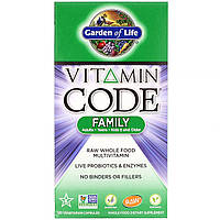 Мультивітаміни для сім'ї, Vitamin Code, Family Multivitamin, Garden of Life, 120 вегетаріанських капсул