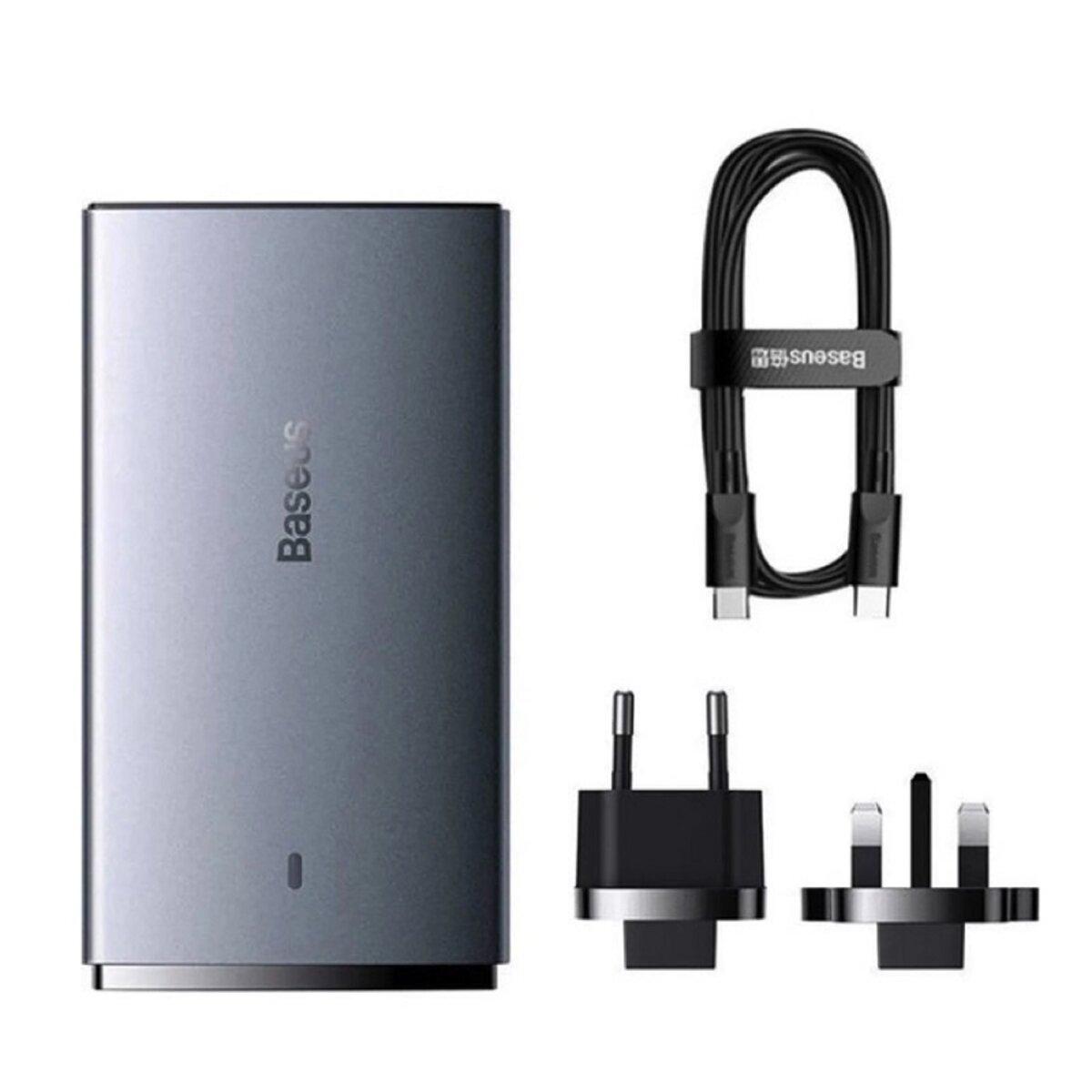 Мережевий зарядний пристрій Baseus GaN5 Pro Ultra-Slim Fast Charger C+U 65W Gray((With Mini White Cable Type-C