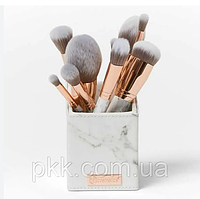 Набор кистей для макияжа с подставкой White Marble 13 шт BH Cosmetics Бело-серый (2000002714330)