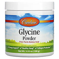 Гліцин у порошку, вільна форма амінокислоти, Glycine Powder, Free Form Amino Acid, Carlson, 100 г