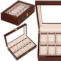 Скринька (органайзер) для зберігання годинників Springos 31.5 x 20 x 8 см HA1069, фото 4