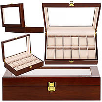 Скринька (органайзер) для зберігання годинників Springos 31.5 x 20 x 8 см HA1069, фото 5