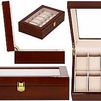 Скринька (органайзер) для зберігання годинників Springos 31.5 x 20 x 8 см HA1069, фото 6