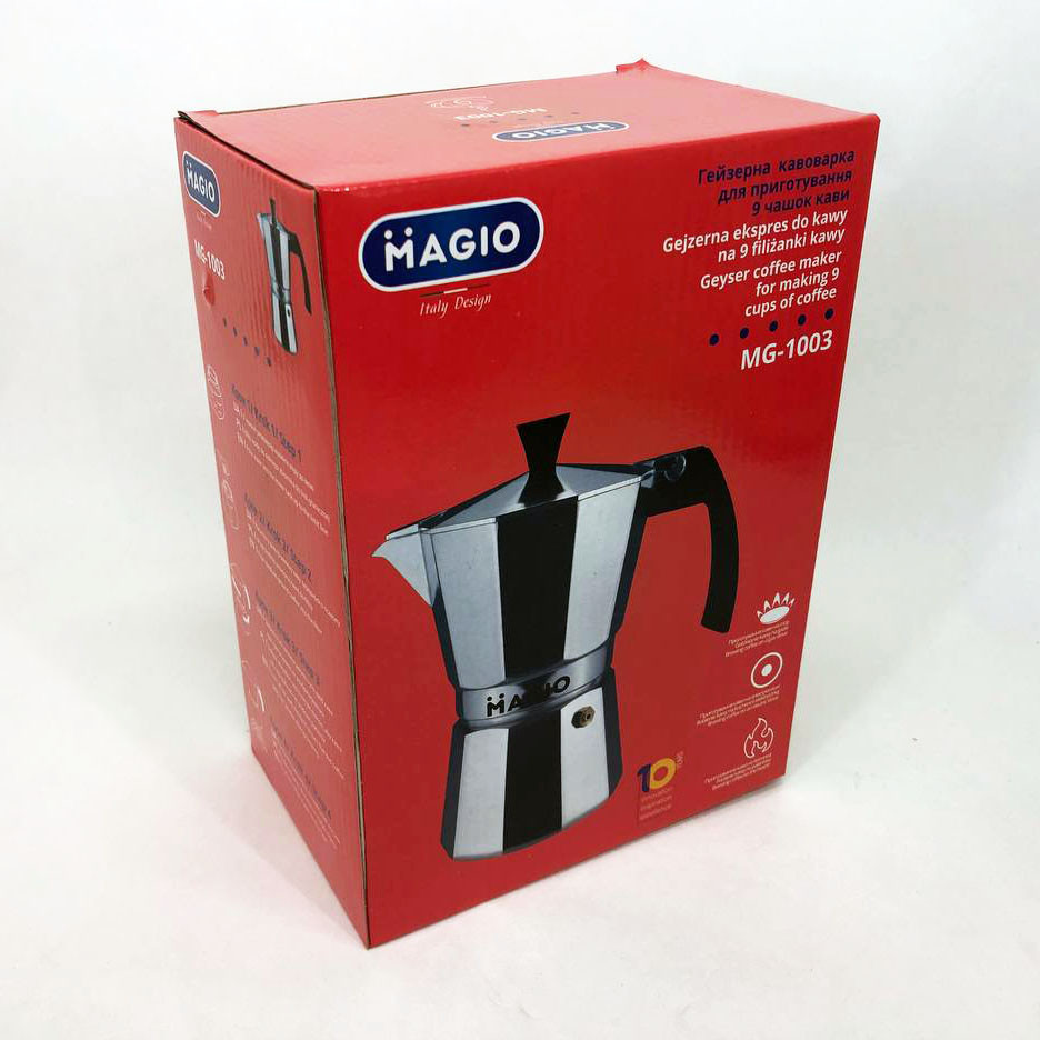 BTI Гейзерная кофеварка Magio MG-1003, кофеварка для индукционной плиты, гейзер для кофе - фото 5 - id-p2181351204