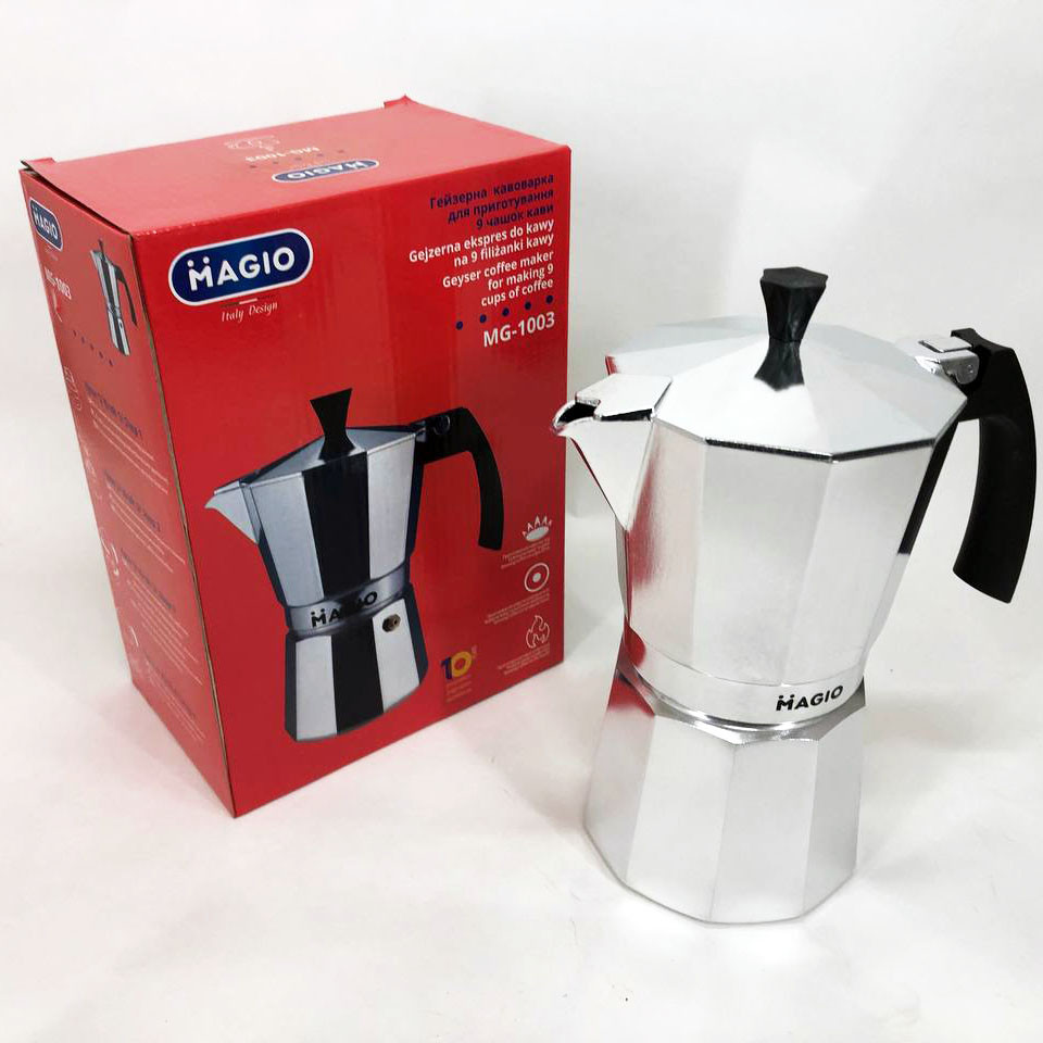 BTI Гейзерная кофеварка Magio MG-1003, кофеварка для индукционной плиты, гейзер для кофе - фото 7 - id-p2181351204